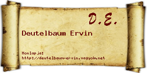 Deutelbaum Ervin névjegykártya